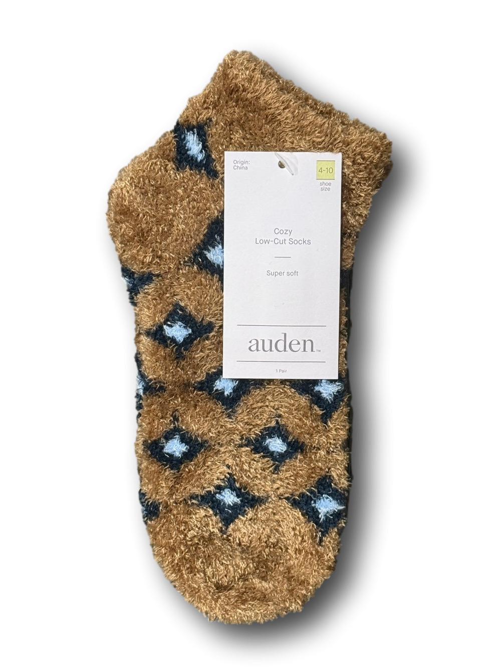 3/$15 Blue Diamonds Funny Novelty Low Cut Cozy Fashion Socks - NWT